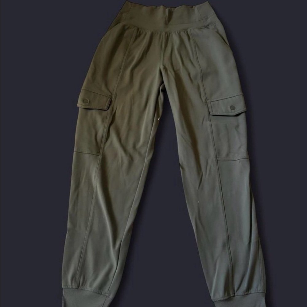 Athleta Olive-Taupe High-Waist Performance Leggings